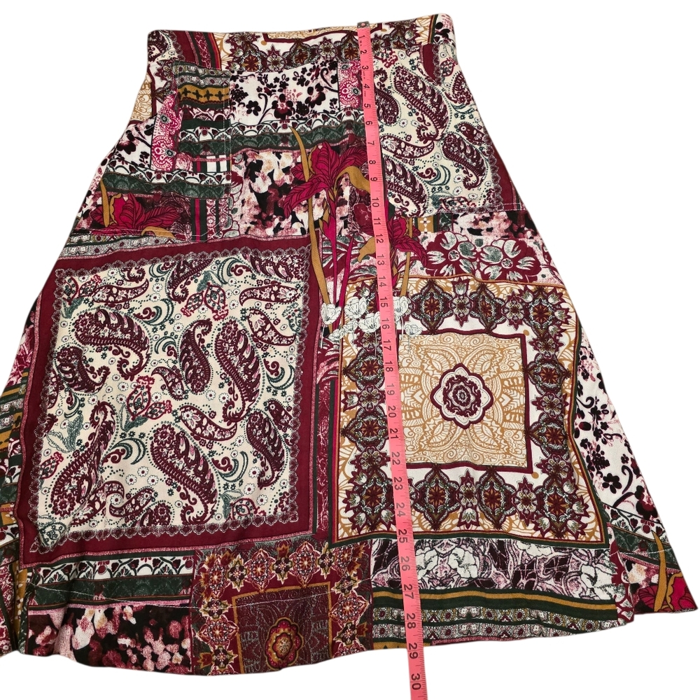 Vintage Gunit Fashions Floral Paisley Patchwork A-Line Skirt Size M - Picture 5 of 7